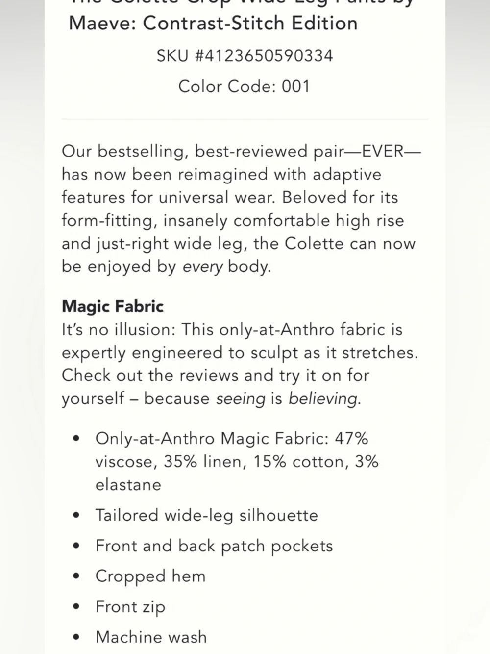 Maeve by Anthropologie Colette Contrast Stitch Edition Pants - Picture 5 of 5